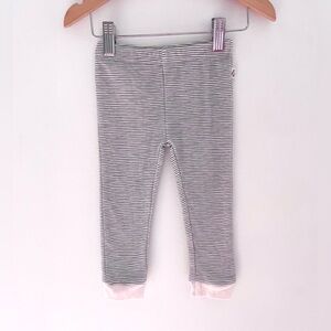 10/$30💥Pink Cuffs! Little Bear Striped Leggings, Gray & White, Snugabye